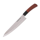 Classy Touch Stainless Steel Chef Knife with Wood Textured ABS Plastic Handle | Brown