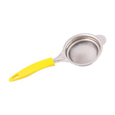 Classy Touch Fine Mesh Stainless Steel Tea Strainer with Non Slip Handle | Yellow & Silver