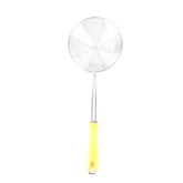 Classy Touch Stainless Steel Deep Fry Colander | Spider Net Strainer | Oil Fry Strainer | Silver & Yellow