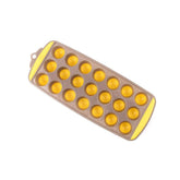 Classy Touch Round Easy Push Premium Pop-Up Ice Cube Tray | 21 Cubes | Yellow & Grey