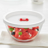Borosil Glass 900 ML Mixing & Serving Bowl with Lid | Oven & Microwave Safe | Transparent | 1 Pc