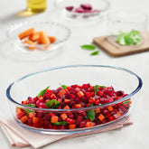 Borosil Oval Baking Dish | Microwave & Oven Safe | Transparent | 1 Pc