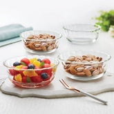 Borosil Designer 430 ML Bowl Set | Transparent | Set of 4 Pcs