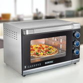 Borosil Prima 48 Litres Digital Oven Toaster & Grill | Motorized Rotisserie & Convection Heating | Silver & Black