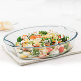 Borosil EasyGrip 2500 ML Oval Baking Dish | Microwave Safe & Oven Safe | Transparent | 1 Pc