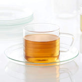 Borosil Radius Cup and Saucer Set | Transparent | Set of 12 Pcs
