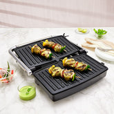 Borosil Jumbo 180° 1500 Watts Grill Sandwich Maker | Silver & Black