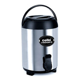 Cello Thunder 8 Litre Stainless Steel Insulated Water Jug | Silver & Black