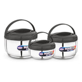 Asian Marco Stainless Steel Insulated Casserole Set | Set of 3 Pcs