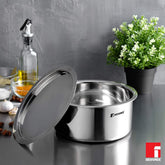Bergner Argent Tri-Ply Stainless Steel Tope / Patila with Stainless Steel Lid | Gas & Induction Compatible | Silver