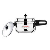 Butterfly Stainless Steel Cute Pressure Cooker with Glass Lid | Induction Compatible | Silver
