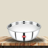 Avias Riara Tri-Ply Stainless Steel Tasla with Lid | Gas & Induction Compatible | Silver
