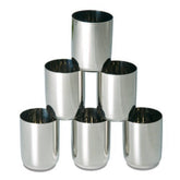 Bengani Royal 22 Gauge Stainless Steel Glass Set | Silver | Set of 6 Pcs