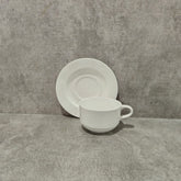 Clay Craft Diamond Plain Cup Saucer Set | White | Set of 12 Pcs