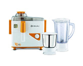 Bajaj Neo JX4 450 Watt Juicer Mixer Grinder with 2 Jars | White & Orange