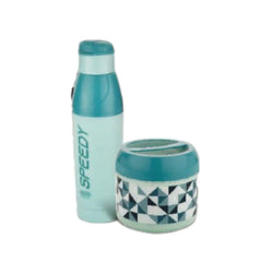 Asian Travel Pack - Mini Meal 550 ML Tiffin + Good Luck Executive 500 ML Bottle | Set of 2 Pcs