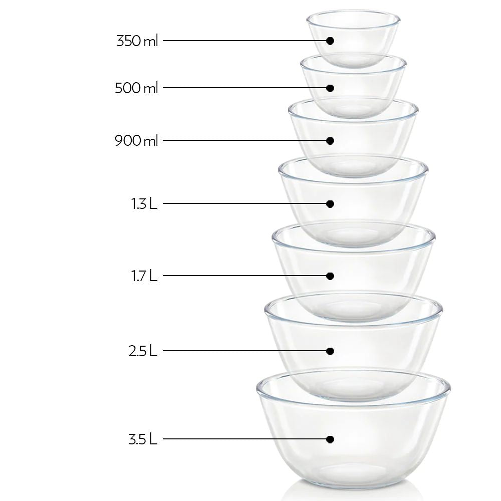 Borosil Glass Mixing & Serving Bowl | Oven & Microwave Safe | Transparent | 1 Pc