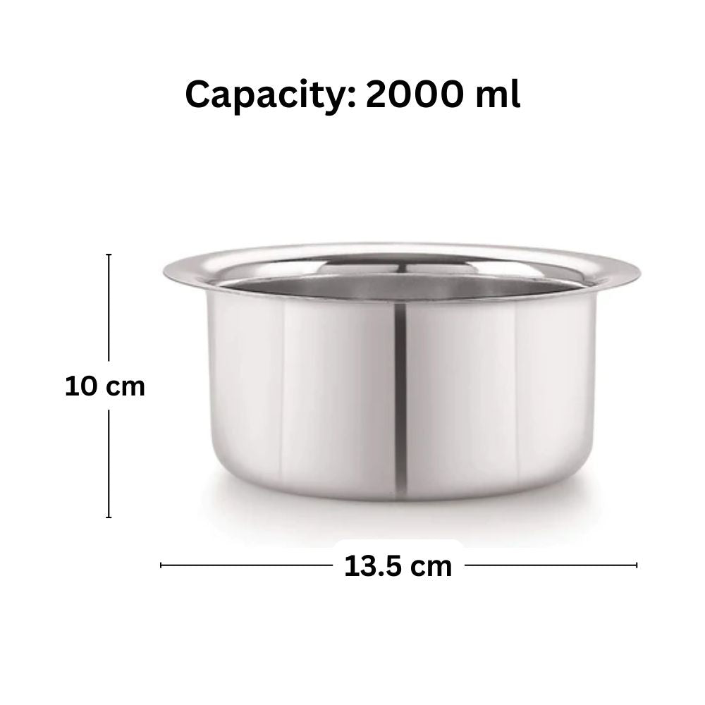 Bengani Stainless Steel Tope 20 Gauge Flat Bottom | 1 Pc