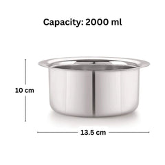 Bengani Stainless Steel Tope 20 Gauge Flat Bottom | 1 Pc