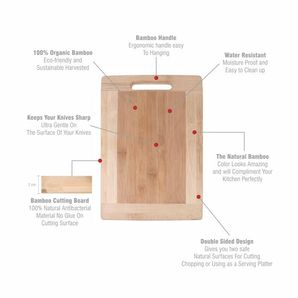 Classy Touch Wooden Rectangular Chopping Board - CT9021 | Cream