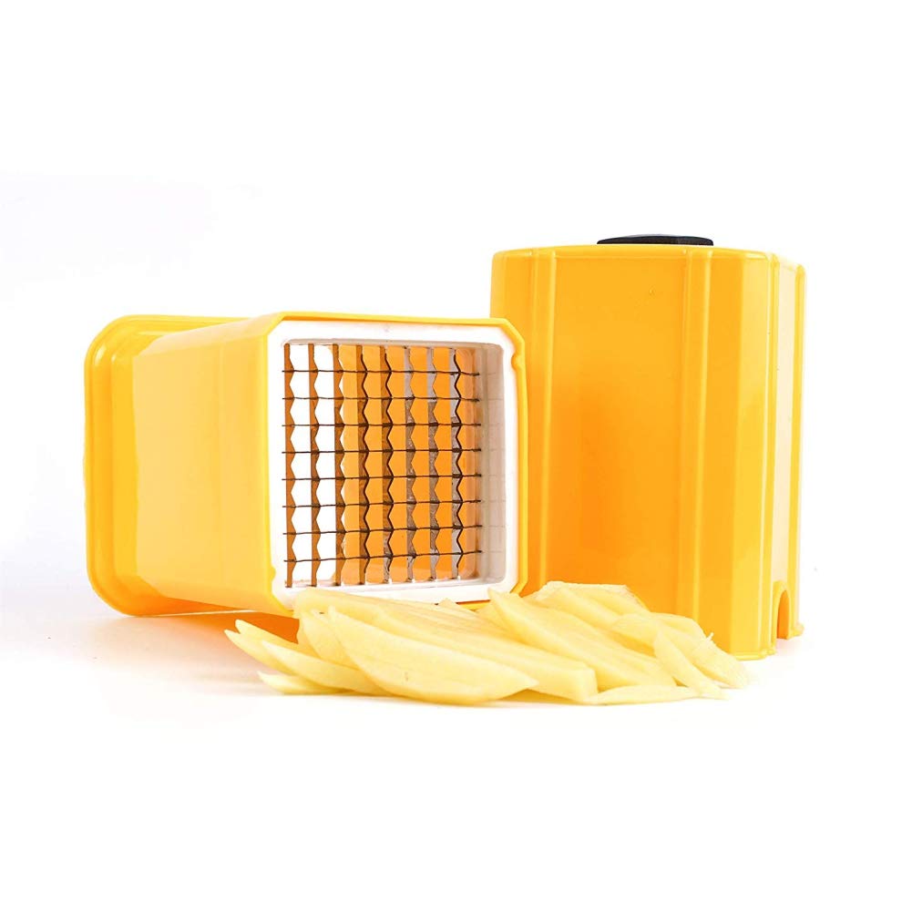 Classy Touch Potato Wedges Finger French Fries Cutter | Chipser Slicer | Yellow