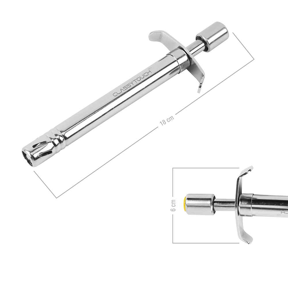 Classy Touch Stainless Steel Kitchen Gas Lighter | Silver