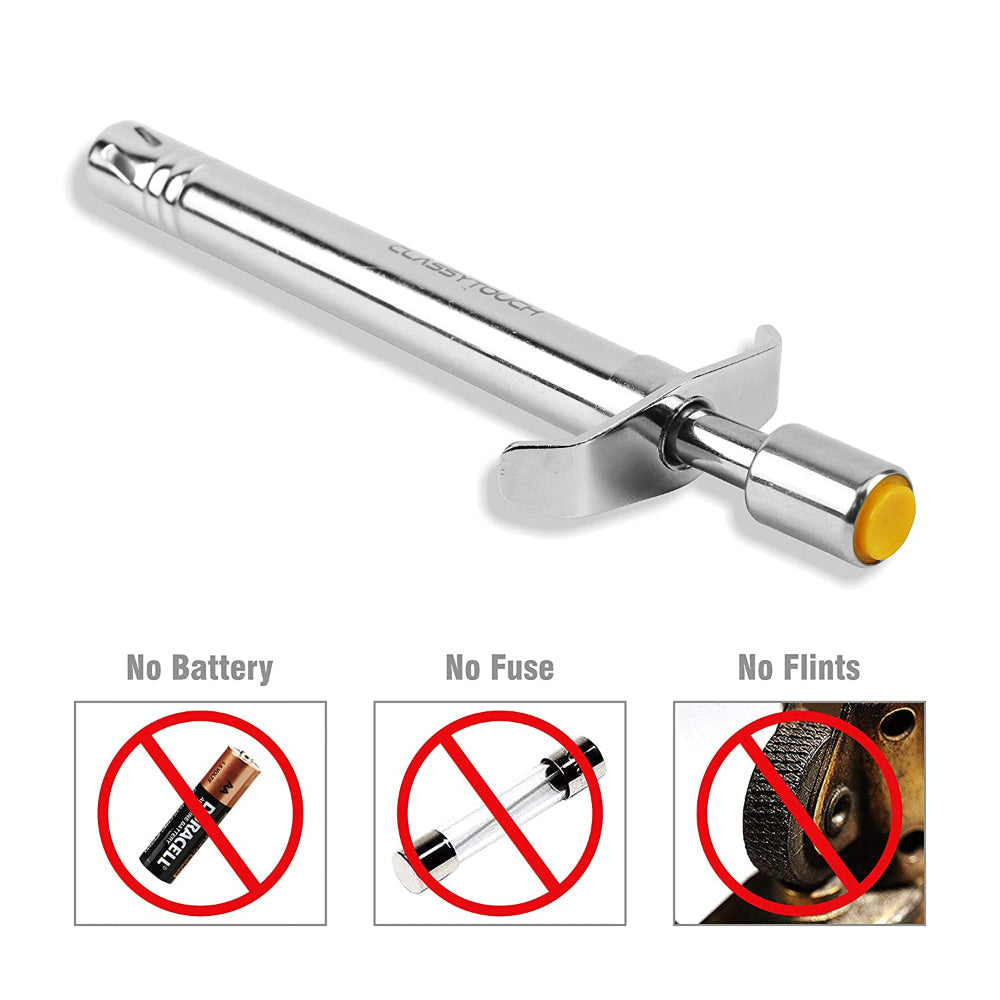 Classy Touch Stainless Steel Kitchen Gas Lighter | Silver
