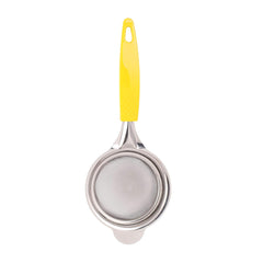 Classy Touch Fine Mesh Stainless Steel Tea Strainer with Non Slip Handle | Yellow & Silver