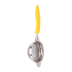 Classy Touch Fine Mesh Stainless Steel Tea Strainer with Non Slip Handle | Yellow & Silver
