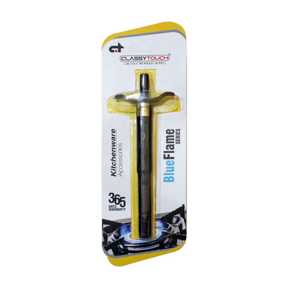Classy Touch Blue Flame Slim Black Gas Lighter - CT - 1168 | Kitchen Stove Lighter | 1 Pc