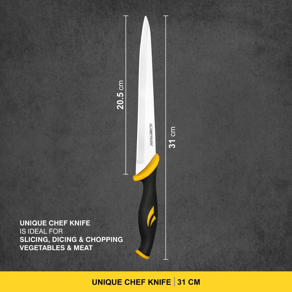 Classy Touch Stainless Steel 31 CM Kitchen Knife | Black | 1 Pc