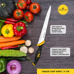 Classy Touch Stainless Steel 31 CM Kitchen Knife | Black | 1 Pc