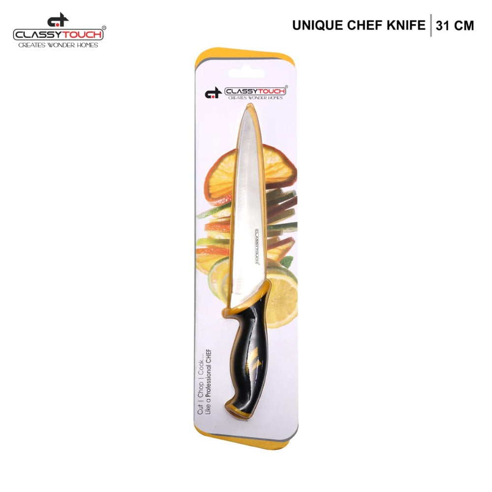 Classy Touch Stainless Steel 31 CM Kitchen Knife | Black | 1 Pc