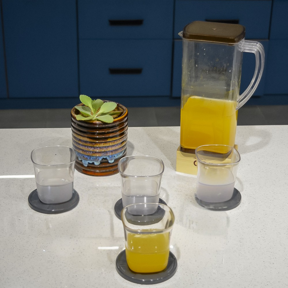 Classy Touch Plastic 5 in 1 Square Jug Tumbler Set | Transparent | Set of 5 Pcs