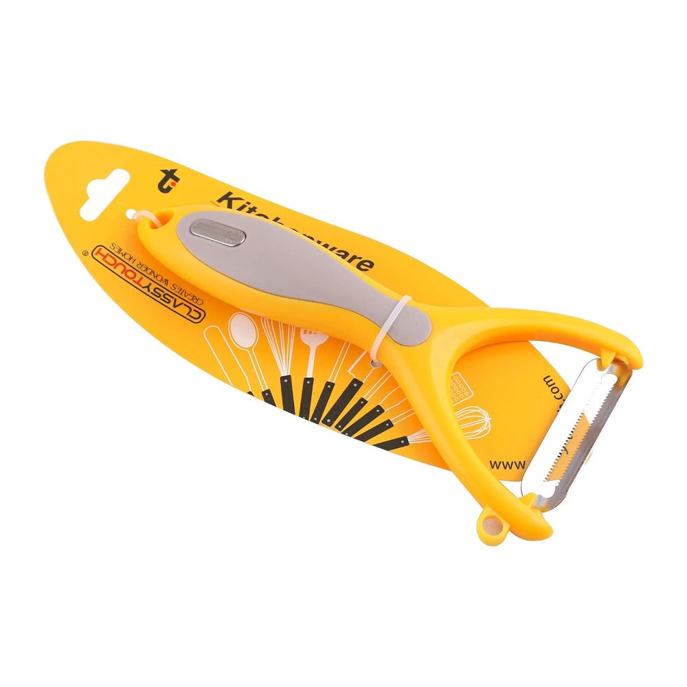 Classy Touch Plastic Y Shaped Peeler with Stainless Steel Blade | Yellow