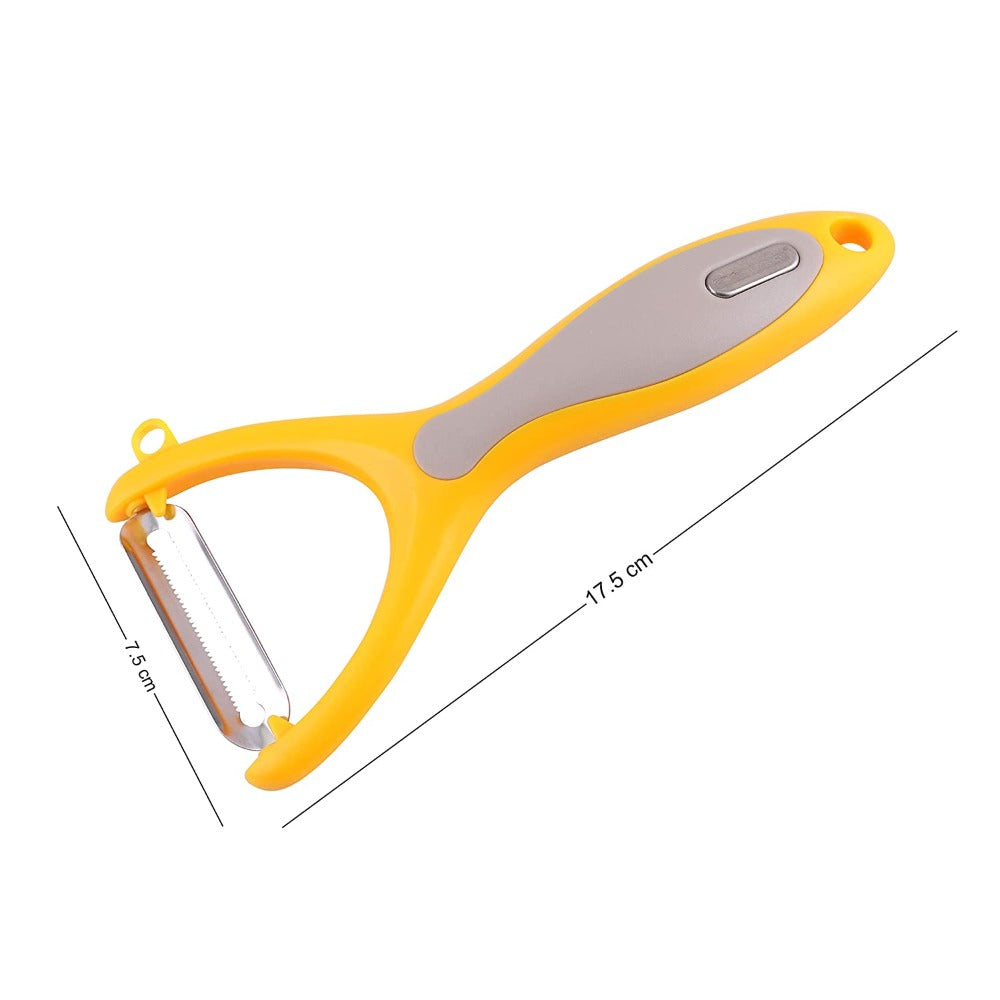 Classy Touch Plastic Y Shaped Peeler with Stainless Steel Blade | Yellow