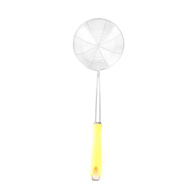 Classy Touch Stainless Steel Deep Fry Colander | Spider Net Strainer | Oil Fry Strainer | Silver & Yellow