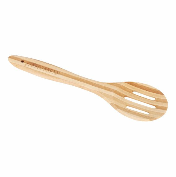 Classy Touch High Quality Premium Bamboo Standard Slotted Spatula