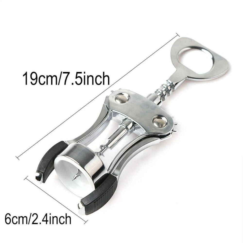 Classy Touch Wing Style Wine/Champagne Bottle Corkscrew Opener with Built In Bottle Opener | 1 Pc