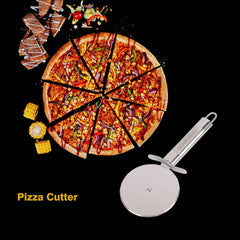 Classy Touch Stainless Steel Pizza Cutter | Wheel Slicer | Silver