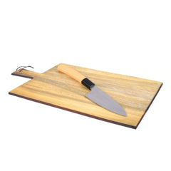 Classy Touch Stainless Steel Chef Knife - CT210A | Wood Textured ABS Plastic Handle | Cream