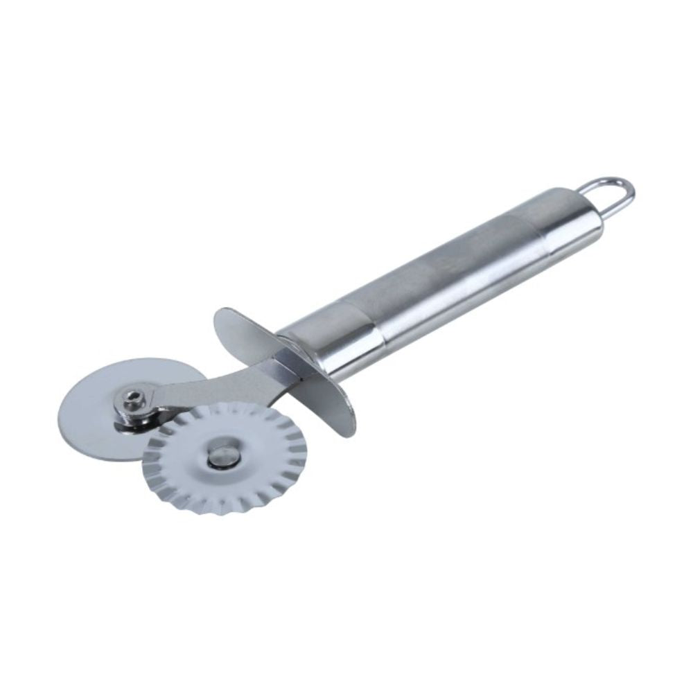 Classy Touch Double Roller Pizza Cutter | Silver