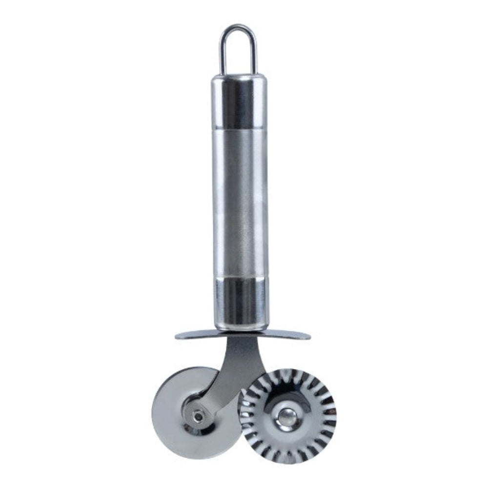 Classy Touch Double Roller Pizza Cutter | Silver
