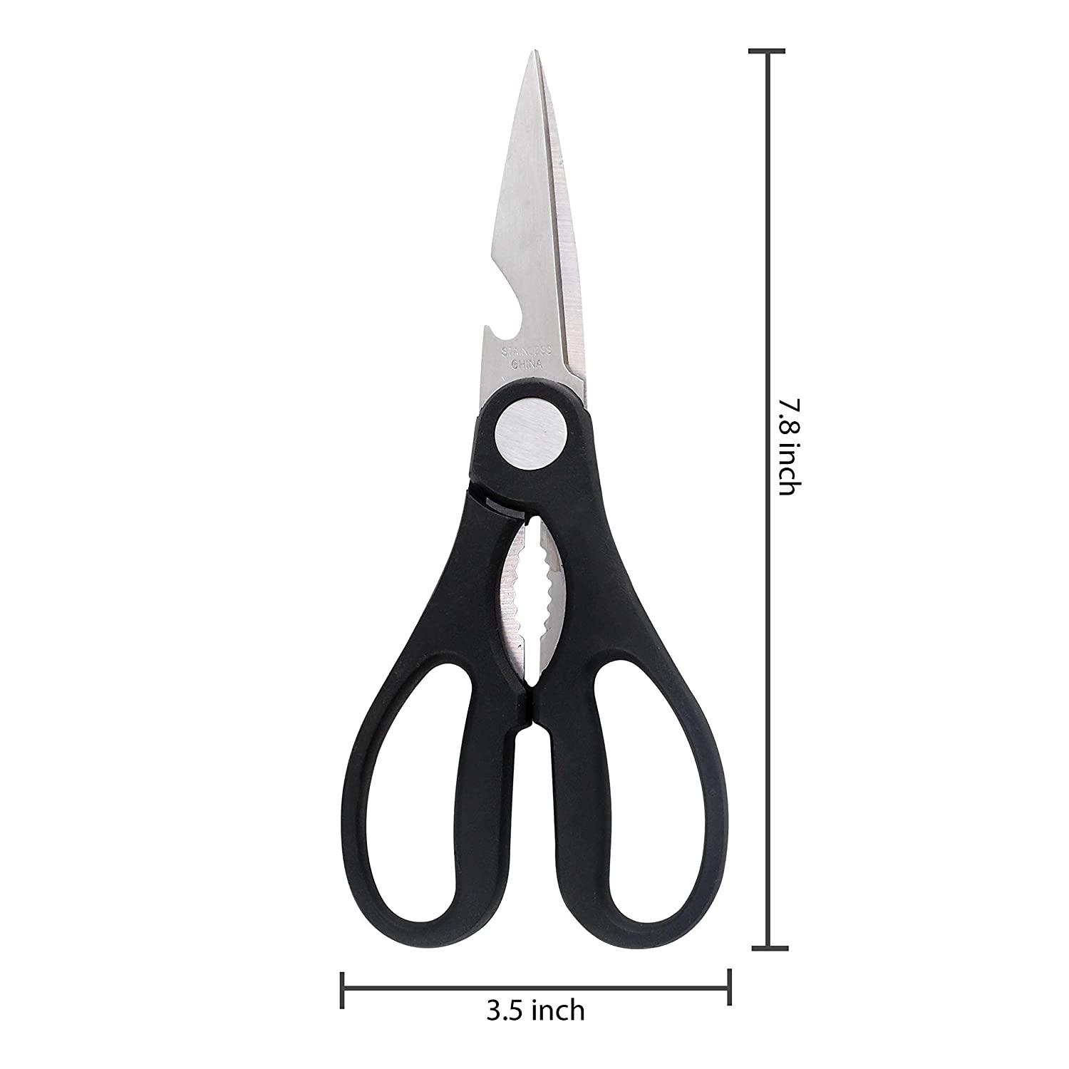 Classy Touch 3 in 1 Multi Purpose Kitchen Scissors | Black