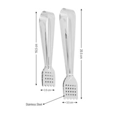 Classy Touch Stainless Steel Kitchen Tong | Silver | Set of 2 Pcs