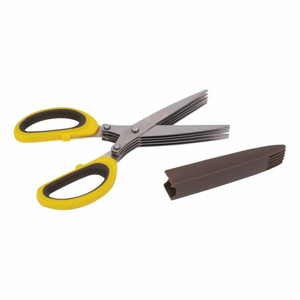 Classy Touch Herb Scissor Multipurpose Cutting Shears with 5 Stainless Steel Blades and Safety Cover |