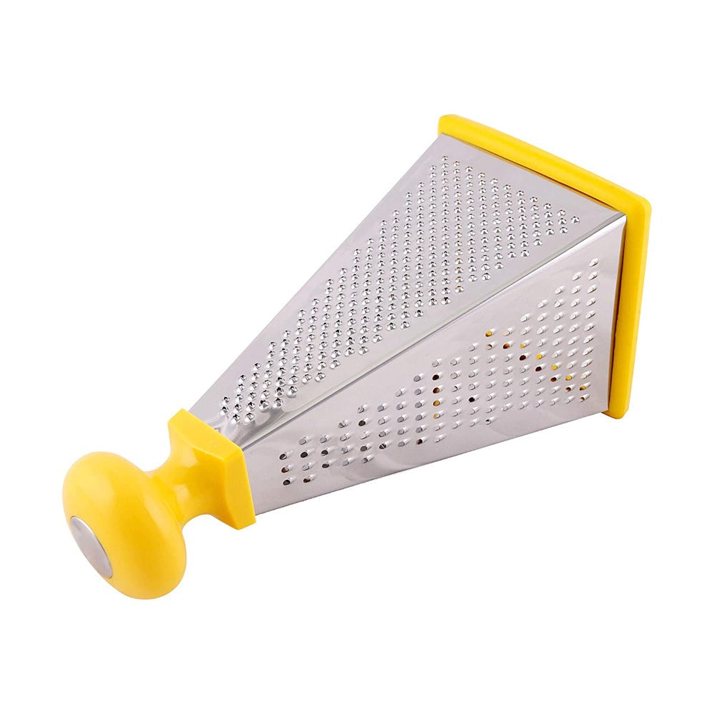 Classy Touch Stainless Steel Unique 4 in 1 Grater/Slicer - CT372 | Yellow & Silver