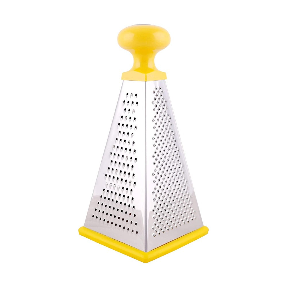 Classy Touch Stainless Steel Unique 4 in 1 Grater/Slicer - CT372 | Yellow & Silver