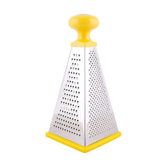 Classy Touch Stainless Steel Unique 4 in 1 Grater/Slicer - CT372 | Yellow & Silver