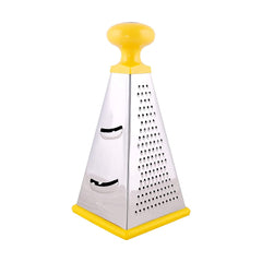 Classy Touch Stainless Steel Unique 4 in 1 Grater/Slicer - CT372 | Yellow & Silver